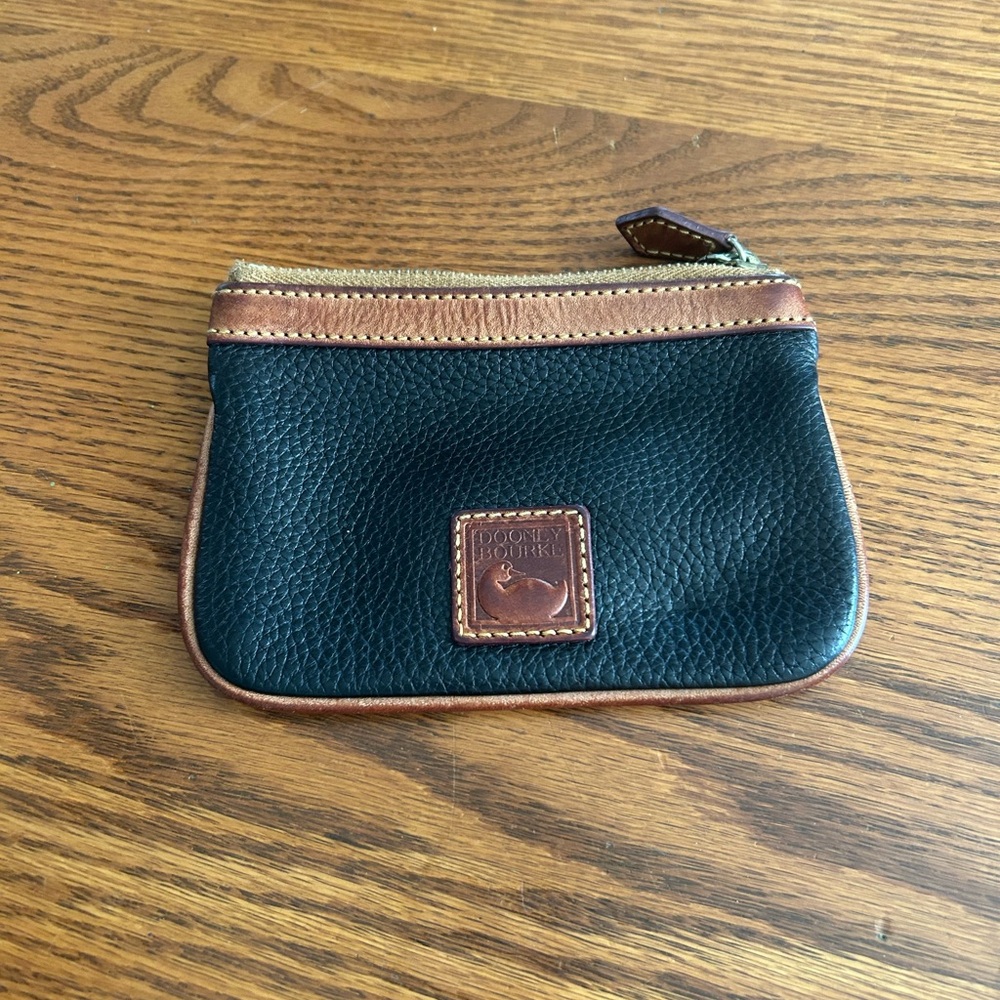 Vintage Dooney & Bourke Black Leather Coin Pouch